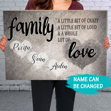 Load image into Gallery viewer, For Family a Love Personalized Custom Premium Canvas Poster