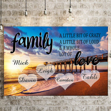 Load image into Gallery viewer, Personalized Family Color Ocean Pier Multi-Names Premium Canvas