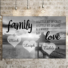 Load image into Gallery viewer, Personalized Family Coast Sunset Multi-Names Premium Canvas