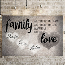 Load image into Gallery viewer, For Family a Love Personalized Custom Premium Canvas