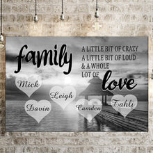 Load image into Gallery viewer, Personalized Family Coast Sunset Multi-Names Premium Canvas