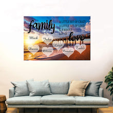 Load image into Gallery viewer, Personalized Family Color Ocean Pier Multi-Names Premium Canvas