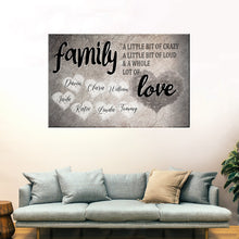 Load image into Gallery viewer, For Family a Love Personalized Custom Premium Canvas Poster