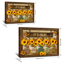 Load image into Gallery viewer, Sunflower Framed Canvas Painting, IT'S OKAY Wall Art Prints