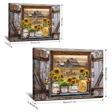 Load image into Gallery viewer, Window Sill Sunflower Framed Canvas Painting, Wall Art Prints