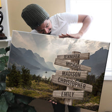 Load image into Gallery viewer, Mountain Range Color Multi-Names Premium Canvas