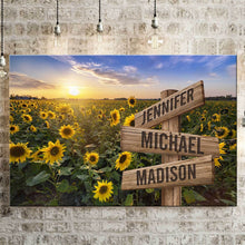 Load image into Gallery viewer, Sunflower Field Color Multi-Names Premium Canvas