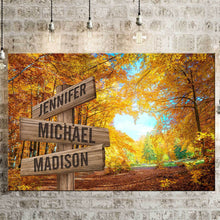 Load image into Gallery viewer, Autumn Heart Color Multi-Names Premium Canvas Poster