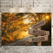 Load image into Gallery viewer, Autumn Road Color Multi-Names Premium Canvas Poster