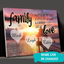 Load image into Gallery viewer, Personalized Family Color Coast Sunset Multi-Names Premium Canvas