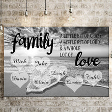 Load image into Gallery viewer, Personalized Family Ocean Sunset Multi-Names Premium Canvas