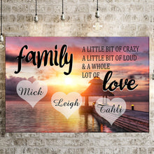 Load image into Gallery viewer, Personalized Family Color Coast Sunset Multi-Names Premium Canvas