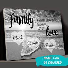 Load image into Gallery viewer, Personalized Family Ocean Sunset Multi-Names Premium Canvas Poster