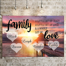 Load image into Gallery viewer, Personalized Family Color Coast Sunset Multi-Names Premium Canvas