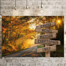 Load image into Gallery viewer, Autumn Road Color Multi-Names Premium Canvas