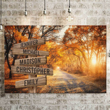 Load image into Gallery viewer, Autumn Road Color Multi-Names Premium Canvas 2
