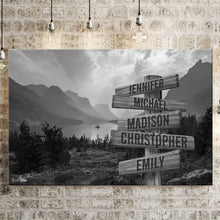 Load image into Gallery viewer, Mountain Range Multi-Names Premium Canvas