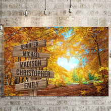 Load image into Gallery viewer, Autumn Heart Color Multi-Names Premium Canvas Poster