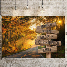 Load image into Gallery viewer, Autumn Road Color Multi-Names Premium Canvas Poster