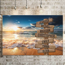 Load image into Gallery viewer, Ocean Sunset Color Multi-Names Premium Canvas Poster