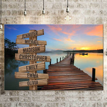Load image into Gallery viewer, Riverside Scenery Color Multi-Names Premium Canvas Poster
