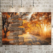 Load image into Gallery viewer, Autumn Road Color Multi-Names Premium Canvas 2 Poster