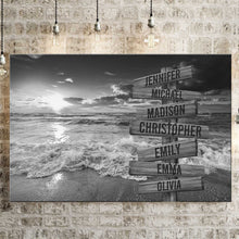 Load image into Gallery viewer, Ocean Sunset Multi-Names Premium Canvas