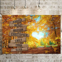 Load image into Gallery viewer, Autumn Heart Color Multi-Names Premium Canvas Poster