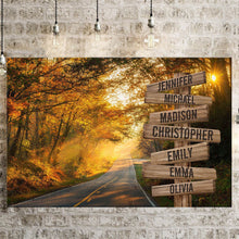 Load image into Gallery viewer, Autumn Road Color Multi-Names Premium Canvas