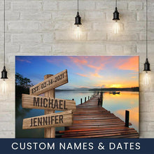Load image into Gallery viewer, Riverside Scenery Color Multi-Names Premium Canvas Poster