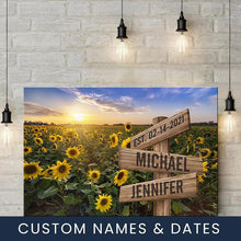 Load image into Gallery viewer, Sunflower Field Color Multi-Names Premium Canvas