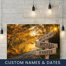 Load image into Gallery viewer, Autumn Road Color Multi-Names Premium Canvas Poster