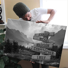 Load image into Gallery viewer, Mountain Range Multi-Names Premium Canvas