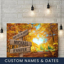 Load image into Gallery viewer, Autumn Heart Color Multi-Names Premium Canvas Poster