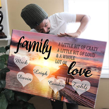 Load image into Gallery viewer, Personalized Family Color Coast Sunset Multi-Names Premium Canvas