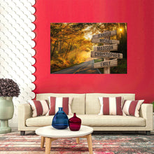 Load image into Gallery viewer, Autumn Road Color Multi-Names Premium Canvas Poster