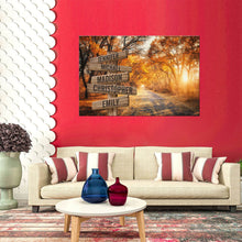 Load image into Gallery viewer, Autumn Road Color Multi-Names Premium Canvas 2 Poster