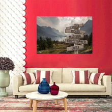 Load image into Gallery viewer, Mountain Range Color Multi-Names Premium Canvas