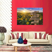 Load image into Gallery viewer, Sunflower Field Color Multi-Names Premium Canvas