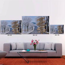 Load image into Gallery viewer, Road Snow Scene Color Multi-Names Premium Canvas Poster