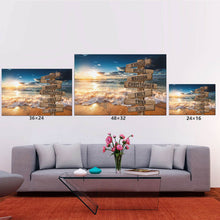 Load image into Gallery viewer, Ocean Sunset Color Multi-Names Premium Canvas Poster