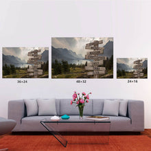 Load image into Gallery viewer, Mountain Range Color Multi-Names Premium Canvas Poster
