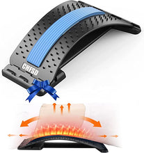 Load image into Gallery viewer, Back Stretcher for Pain Relief, Multi-Level Back Cracker Lower Back Pain Relief Device, Lumbar Support Spine Board with 3 Adjustable Settings for Bed, Chair & Car with Massager