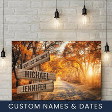 Load image into Gallery viewer, Autumn Road Color Multi-Names Premium Canvas 2
