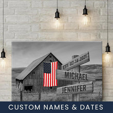 Load image into Gallery viewer, American Barn Multi-Names Premium Canvas Poster