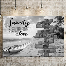 Load image into Gallery viewer, Beach Palm Trees A Little Whole Lot of Love Multi-Names Premium Canvas Poster