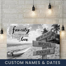 Load image into Gallery viewer, Beach Palm Trees A Little Whole Lot of Love Multi-Names Premium Canvas Poster