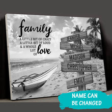Load image into Gallery viewer, Beach Palm Trees A Little Whole Lot of Love Multi-Names Premium Canvas Poster