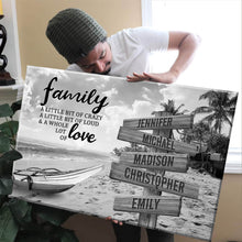 Load image into Gallery viewer, Beach Palm Trees A Little Whole Lot of Love Multi-Names Premium Canvas