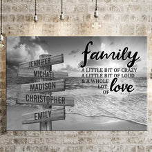 Load image into Gallery viewer, Beach Sunset A Little Whole Lot of Love Multi-Names Premium Canvas Poster